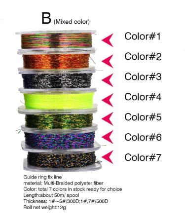 MNFT 7Pcs Metallic Guide Wrapping Lines 50m Spool - Strong Nylon Thread for DIY Fishing Rod Building - 7 Colors Rod Wrapping Thread - Buy Online on GoSupps.com