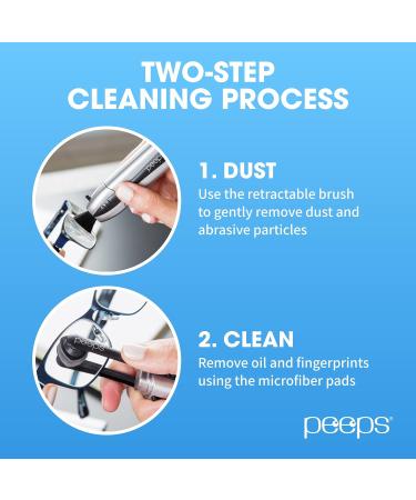 CarbonKlean Peeps Glasses Cleaner | Lens Cleaner for Eyeglasses & Reading Glasses | Carbon Microfiber Tech | Electroplated Silver | 1 Count - Buy Online on GoSupps.com