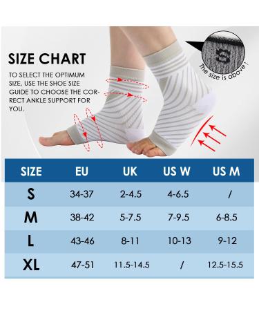 4 Pairs Neuropathy Socks for Plantar Fasciitis & Foot Support - Men & Women - Sports Injury Recovery - Arch Support - Anti-Slip - Pain Relief - White - Buy Online on GoSupps.com