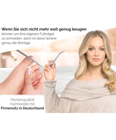 Extra Long Toenail Scissors for Seniors - Angled Pointed Nail Cutter & Foot Care Set (16 cm) | Ideal for Pedicures & Easy Nail Care - Buy Online on GoSupps.com