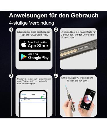 Premium Ear Wax Removal Otoscope - 1920P HD Camera 6 LED Lights iOS & Android Compatible Includes 10 Silicone Ear Tips for Adults Children & Pets - Buy Online on GoSupps.com