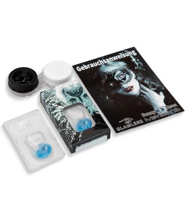 Blue White Walker Contact Lenses - Ice Blue Anime Cosplay Lenses | Halloween Carnival | Free Contact Lens Containers - Buy Online on GoSupps.com
