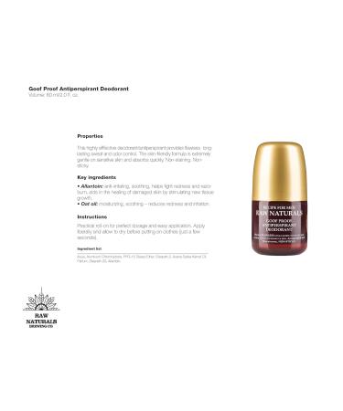 Buy Recipe for Men Raw Naturals Goof Proof Antiperspirant Deodorant | Long Lasting Sweat & Odor Control Quick Absorb Non-Staining Gentle for Sensitive Skin - 60ml - Buy Online on GoSupps.com