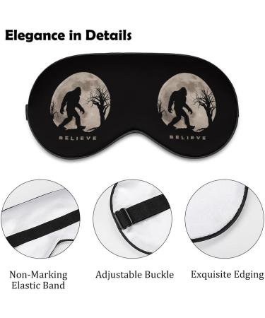 Bigfoot Sasquatch Full Moon Funny Sleep Mask | Adjustable Straps, Blackout Eye Cover for Soft & Comfortable Sleeping - Buy Online on GoSupps.com