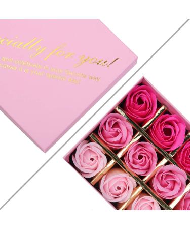 Rotumaty 18 PCS Floral Scented Bath Soap Rose Flower Petals Essential Oil Set - Ideal Gifts for Women, Girls, Mom - Birthday, Valentine, Christmas - Pink 1.6x1.6 Inch (Pack of 18) - Buy Online on GoSupps.com