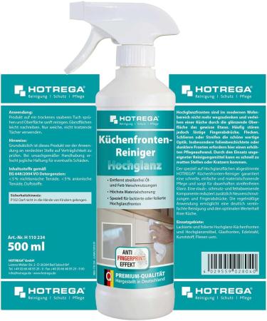 Hotrega Kitchen Fronts Cleaner 500ml | High Gloss Intensive Cleaner for Kitchen | 2x500ml + Microfiber Cloth - Best for All Surfaces - Buy Online on GoSupps.com
