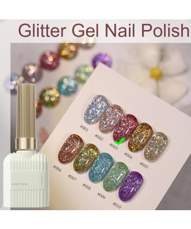 Glitter Gel Nail Polish 15ML Rose Pink Glitter Gel Polish Sparkle Nail Gel Varnish Soak Off UV LED Pink Gel Nail Polish Nail Gel Polish Nail Art Starter Manicure Salon DIY at Home - Buy Online on GoSupps.com
