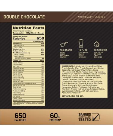 Optimum Nutrition GS Pro Gainer Weight Gainer Protein Powder, Double Chocolate, 5.09 Pounds (Packaging May Vary) Double Chocolate 5 Pound (Pack of 1) - Buy Online on GoSupps.com