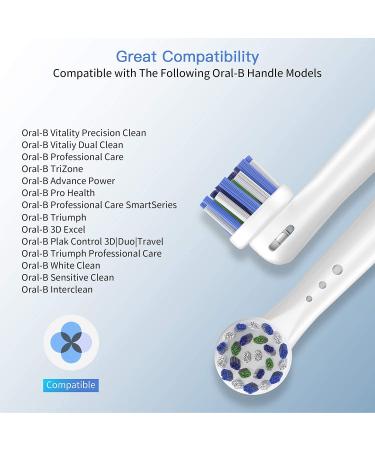 Replacement Toothbrush Heads for Oral B 8 Pack - Precision Clean Compatible with 7000Pro 10009600500030008000 - Buy Online on GoSupps.com