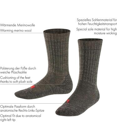 FALKE Kids Active Warm Merino Wool Socks | Red (Fire 8150) | 2-3T | 1 Pair - Unisex - Buy Online on GoSupps.com