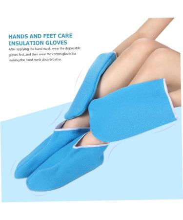 Moufles et Chaussettes de Paraffine Chauffants Accessoire de Bain Cire 1 Kit Taille Unique Maintien Chaleur Soins Mains et Pieds Usage Spa Maison Bleu Fonc  - Buy Online on GoSupps.com