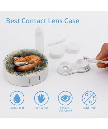 Portable Contact Lens Case - Sleeping Fox Design | Travel-Friendly Storage Box - Buy Online on GoSupps.com