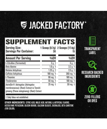Jacked Factory NITROSURGE Pre Workout Supplement - Instant Strength Gains & Intense Pumps (30 Servings Sour Peach Rings) & Creatine Monohydrate for Muscle Growth (30 Servings Unflavored) - Buy Online on GoSupps.com