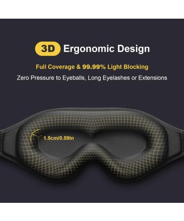 Puikos Eye Mask - Comfortable Adjustable Sleeping Mask for Men & Women | Blackout & Weighted Protection for Side Sleepers | Ideal for Travel Yoga & Naps - Buy Online on GoSupps.com