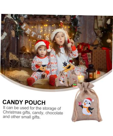 PLAFOPE Holiday Bags 12pcs Christmas Drawstring Bag Candy Bags Xmas Candy Bag Drawstring Storage Bags Miss Cartoon - Buy Online on GoSupps.com