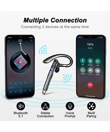 XVV Bluetooth Headset V5.1 - Wireless Earpiece with Dual-Mic for Driving/Business - CVC 8.0 Noise Canceling - iPhone & Android Compatible - Buy Online on GoSupps.com