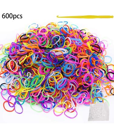 Rubber Band Refill Kit - 600 Colorful Bands + 480 S Clips + 1 Hook | DIY Bracelet Tool Set for Knitting and Weaving - Buy Online on GoSupps.com