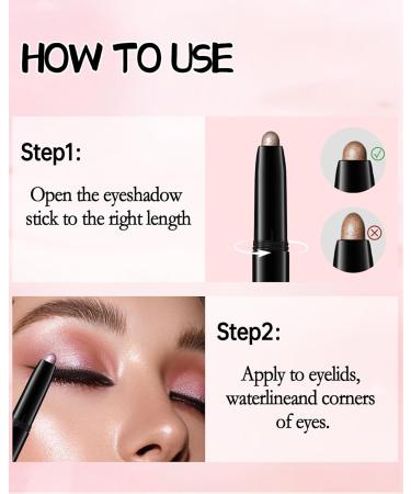  LYSdefeu Shimmer Creamy Eyeshadow Stick Long-Lasting Waterproof Easy Glide Twist-Up Eyeshadow Pencil - Buy Online on GoSupps.com