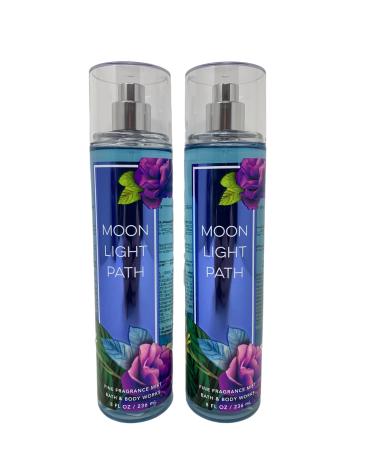 Bath & Body Works Moonlight Path Fine Fragrance Mist - Value Pack Lot of 2 (Moonlight Path) Moonlight Path 8 Fl Oz (Pack of 2)