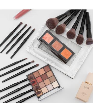 TEXAMO Professional Makeup Brush Set for Kabuki Foundation Powder Contour Blush Highlighter Eye Shadow - Black (C-Diamond Brush) with Cosmetics Bag - Buy Online on GoSupps.com
