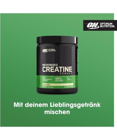 Optimum Nutrition Micronised Creatine Powder - 100% Pure Monohydrate for Performance - 93 Servings 317g Unflavoured Shake - Buy Online on GoSupps.com