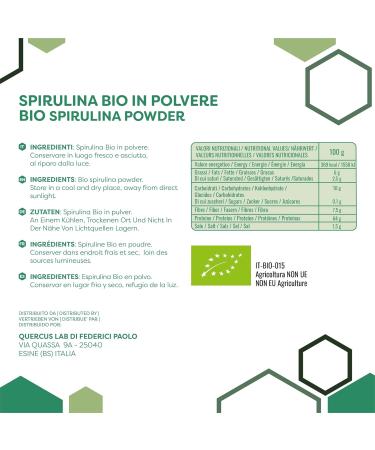 Erbotech Organic Spirulina Powder 200g - High Protein Calcium & Vitamins | Vegan Superfood Made in Italy - Buy Online on GoSupps.com