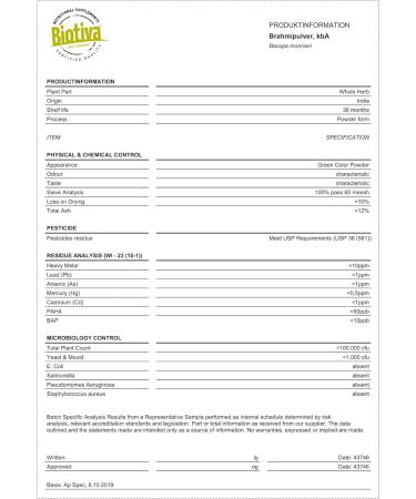 Biotiva Organic Brahmi Capsules - 500 Veggie Capsules, 500mg - Bacopa Monnieri for Memory - Vegan, No Additives - Made in Germany - Buy Online on GoSupps.com