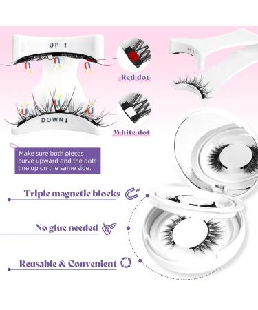 Magnetic Eyelashes Kit - 2 Pairs Natural Look Reusable Lashes with Applicator Easy Application & Removal No Glue Needed | Style A+B - Buy Online on GoSupps.com