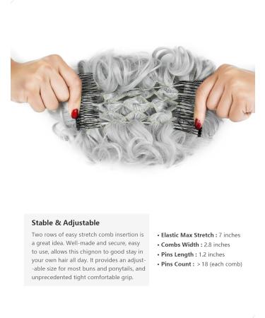 Silver Grey Yamel Chignon Hairpiece: Curly Bun Scrunchie Extensions for Women - Buy Online on GoSupps.com