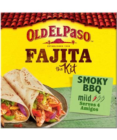 Old El Paso Smoky BBQ Fajita Dinner Kit - Pack Of 4 x 500g - Includes 8 Soft Flour Tortillas Tomato Topping Salsa BBQ Fajitas Seasoning Mix Boxed Treatz - Buy Online on GoSupps.com