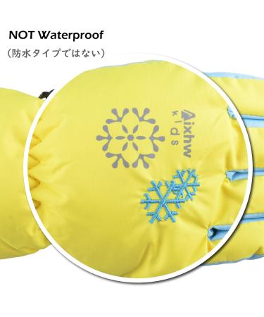 TRIWONDER Thermal Fleece Ski Gloves for Kids - Yellow Warm Winter Snowboard Gloves (XS 3-5 Years) - Buy Online on GoSupps.com