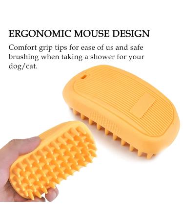Silicone Dog Grooming Brush | Pet Shampoo Bath Brush | Anti-Skid & Soothing Massage | Rubber Comb | Bath Dog Brush - Buy Online on GoSupps.com