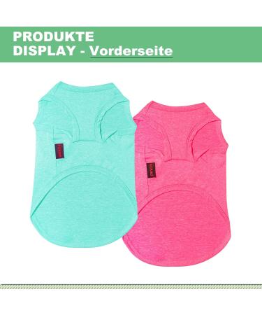 Kickred Summer Dog Shirts - 2 Pack Fast Drying Breathable Vests for Big Dogs (Rose & Seeblau) | Stretchy Tank Tops for Young Girls - Buy Online on GoSupps.com