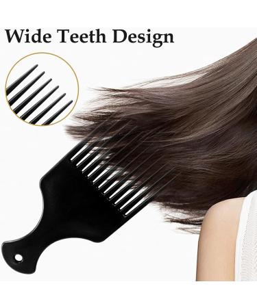 Sularpek 2 Pcs Afro Hair Comb Black Plastic Afro Hair Comb Hair Hair Pick Comb Smooth & Sturdy Wide Tooth Plastic Afro Pick for Detangling And Styling Curly Wavy Frizzy And Afro Hair - Buy Online on GoSupps.com