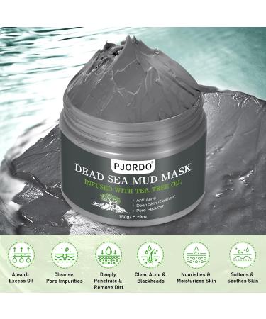 Dead Sea Mud Mask for Face & Body - Deep Cleansing Clay for Acne Oily Skin & Pore Minimizing - Natural Skin Care for Women & Men | 5.29oz/150g - Buy Online on GoSupps.com
