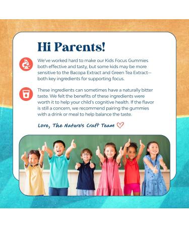 Kids Focus Gummies - Nootropics Brain Support Supplement for Kids with Green Tea Extract B6 & B12 Vitamins for Memory and Brain Focus - Herbal Concentration Chews for Children - 90 Count 90 Count (Pack of 1) - Buy Online on GoSupps.com