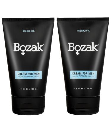 Bozak Jock Itch and Athlete's Foot Cream Extra Strength Clinically Proven Talc Free Stops Chafing Absorbs Sweat Keeps Skin Dry 2% Miconazole Nitrate and Menthol 2 Pack