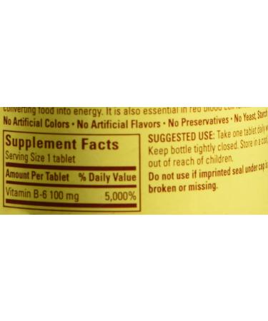 Nature Made Vitamin B-6 100mg Tablets - 200 Count (2 Pack) | Essential B Vitamin Supplement - Buy Online on GoSupps.com