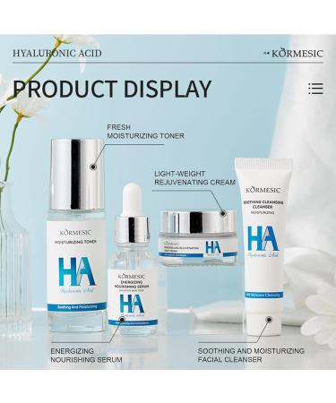 Anti-Aging Skin Care Set with Hyaluronic Acid | Wrinkle Reducing Beauty Gift Kit for Women & Teens | Hydrating Cleanser Toner Serum & Face Cream - Buy Online on GoSupps.com