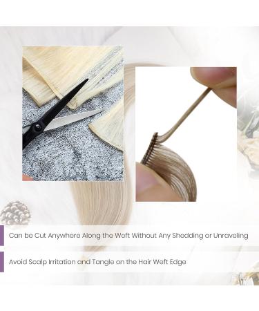 LAAVOO Real Hair Tree Extensions - Ombre Brown Virgin Hair for Sew-In Balayage Platinum Blonde 55cm 25g #7/7/ICY - Premium Quality Natural Hair Extensions - Buy Online on GoSupps.com