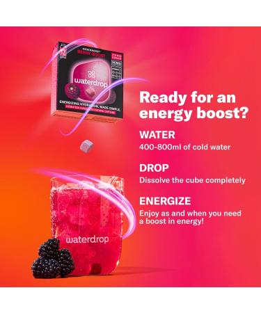 Waterdrop Microenergy Set Energy Drink 36 Water Flavouring Hydration Cubes Sugar Free Low Calorie Fizzy Drinks 90 mg Natural Caffeine Vitamin C and B - Blackberry & Mango & Cherry - Pack Of 3 - Buy Online on GoSupps.com