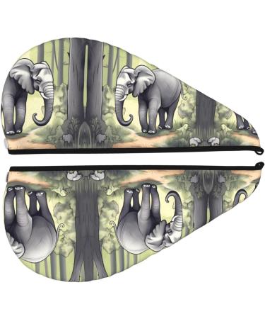 Buy Soft Super Absorbent Walking Elephant Hair Cap for Girls | Quick Dry Elastic Wrap for Long Thick Hair - Buy Online on GoSupps.com