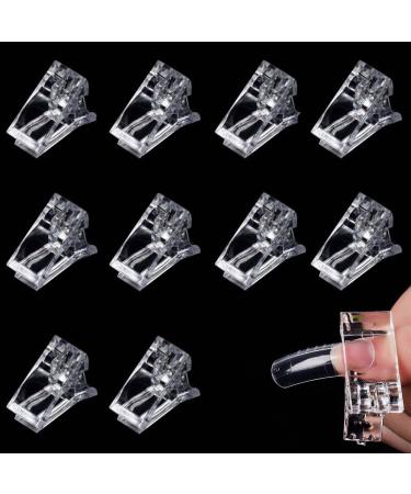 Nail Clips for Polygel 10PCS Clear Nail Tips Clip for Quick Building Nail Forms Clamps Nail Extension DIY Manicure Nail Art Tool