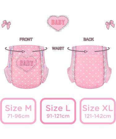 LittleForBig Adult Printed Diapers - Blushing Baby 10 Pack (X-Large 121-142 CM) - Comfortable & Stylish Pink XL for International Shipping - Buy Online on GoSupps.com