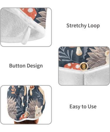 Hedgehog Mushroom Hair Towel 2 Pack | Super Absorbent Quick Dry Hair Turbans for Women & Girls | Perfect Hair Drying Solution - Buy Online on GoSupps.com