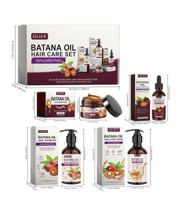 Batana Oil Volumizing Hair Care Set | Nourish & Repair Frizzy Hair - Shampoo Conditioner Mask & Oil - Travel Size for Men & Women - Buy Online on GoSupps.com
