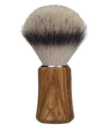 RAZOLUTION shaving brush VEGAN with olive wood handle finest synthetic bristles silver tip without the use of animal products
