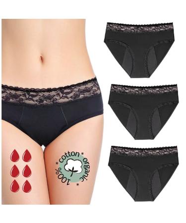 Noblood period underwear 2-3 tampons - washable - cotton - ecologically - menstruation - underwear for the period - periode briefs - absorbing - girls - XXS / 3XL top bord Pack XXS