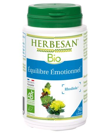 HERBESAN - RHODIOLA ORGANIC - Relaxation & Emotional well-being - Made in France - 90 capsules