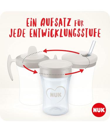 NUK 3-in-1 Drinking Cup Set - Trainer Magic Cup & Action Bottle | BPA-Free | Green Leopard | Perfect for Boys 6+ Months - Buy Online on GoSupps.com